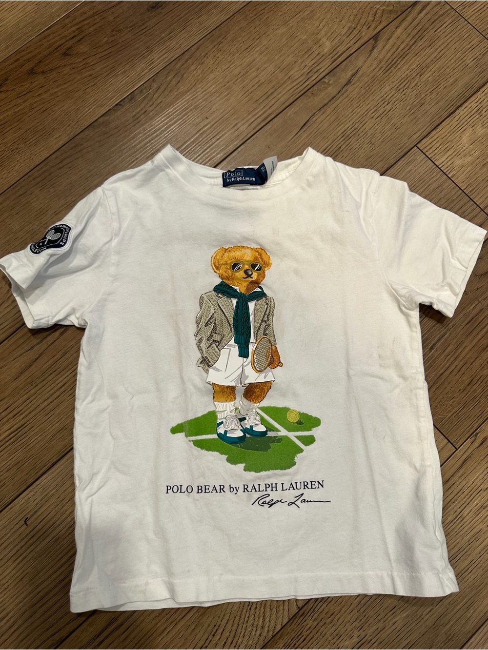 Polo by Ralph Lauren White Polo Bear Tennis Graphic Tee